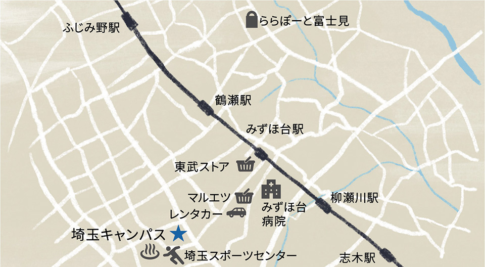 埼玉キャンパス周辺マップ