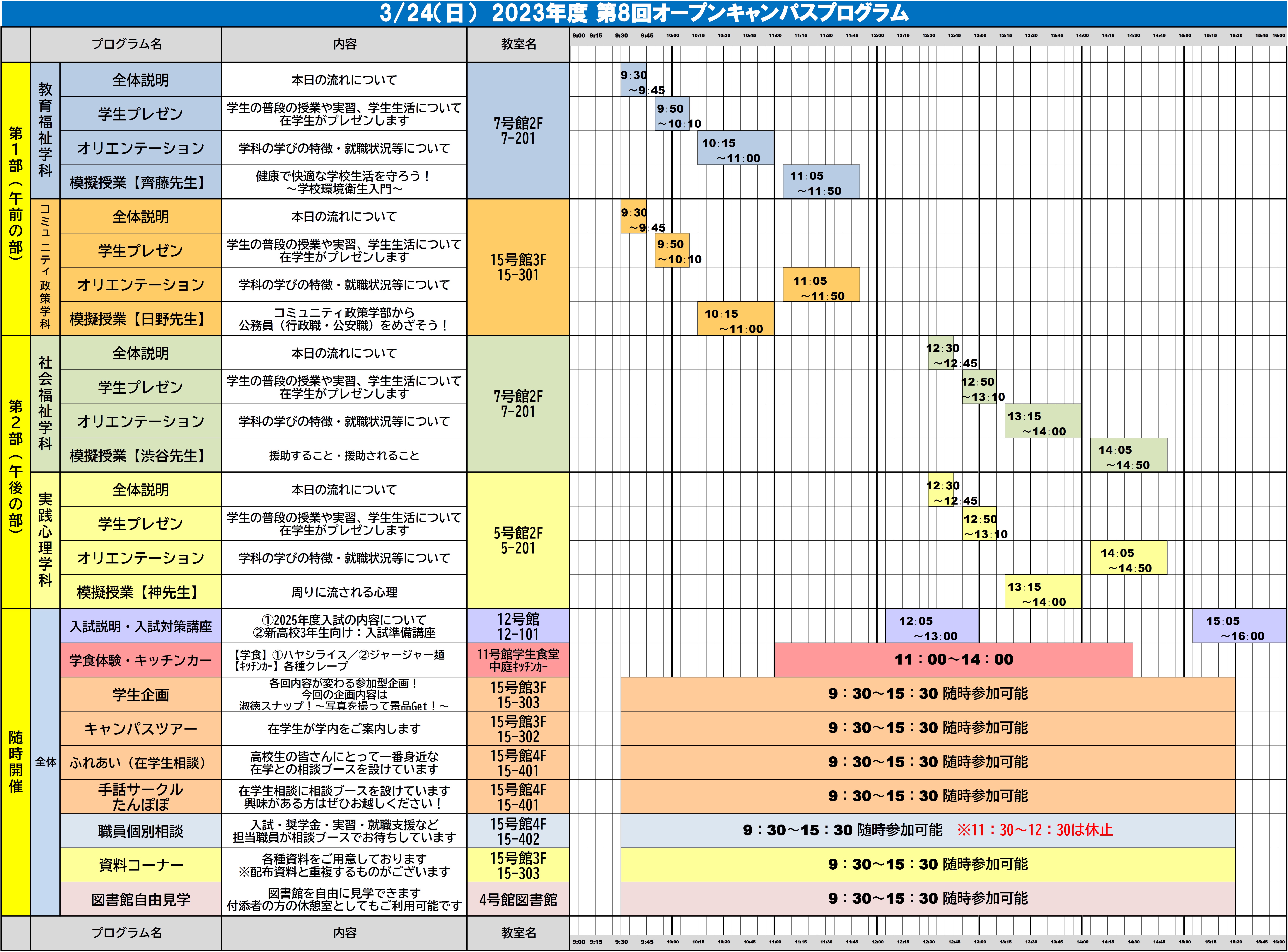 2024.3.24千葉キャンパスOCスケジュール表