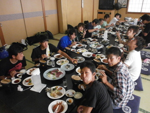 民宿のお魚尽くしのご飯！